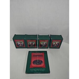 Hallmark Carousel Horses And Display Stand Complete Set Vintage 1989 Set Of 4